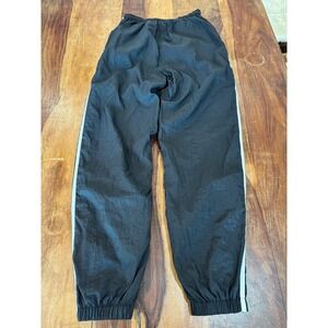 Y2K Adidas 90s Track Pants Mens M Black White 3 Striped Lined Ankle Zip Nylon‎